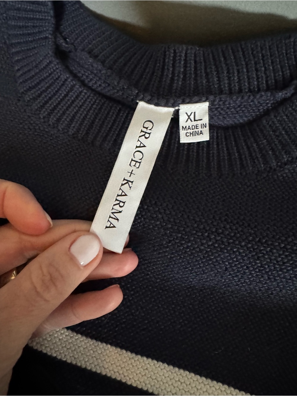 Navy & White Striped Crewneck Sweater Set - Picture 5 of 15